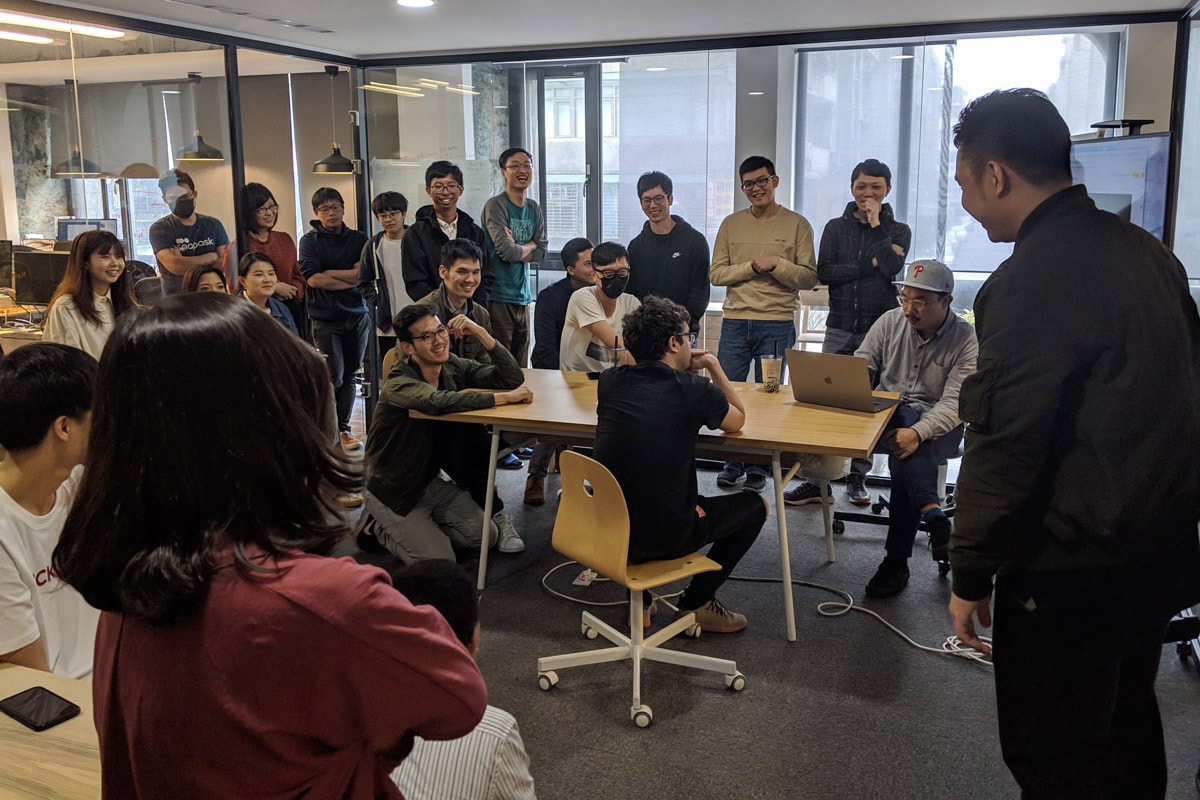 The office with the aquariums - May '19