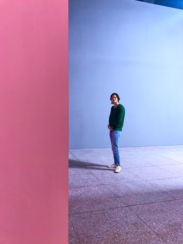 Christopher in an exhibition.